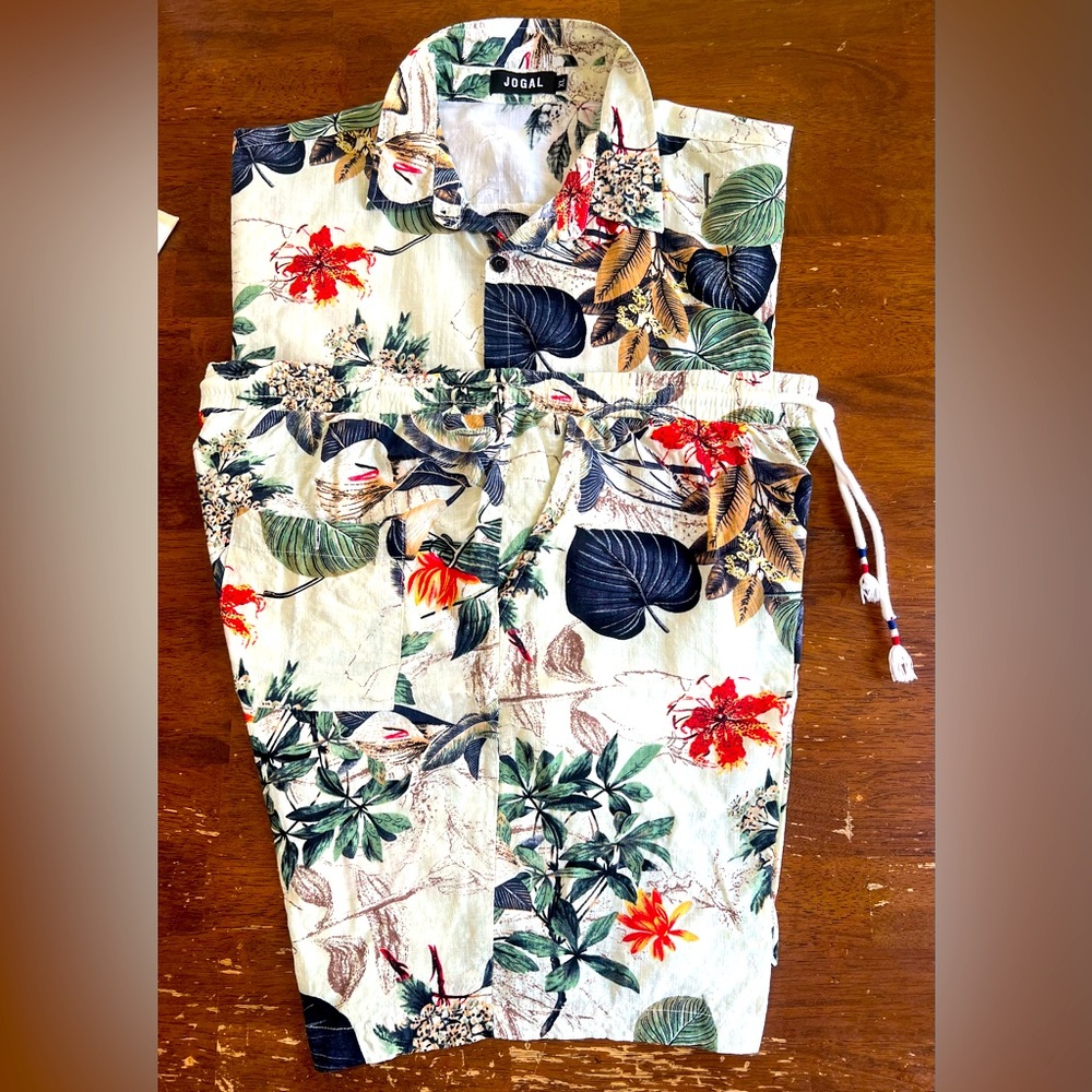 Men's Tropical Short & Sleeveless Shirt - Set.